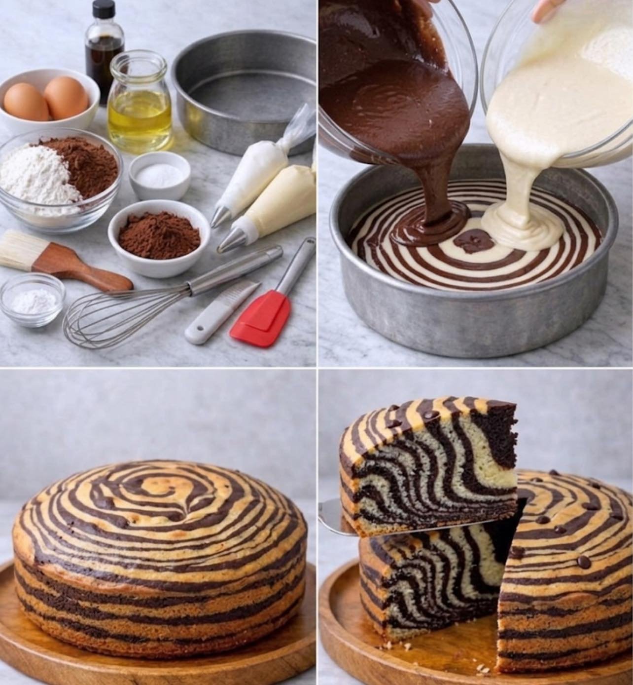 Zebra Cake Recipe – Soft, Fluffy & Beautiful Homemade Treat