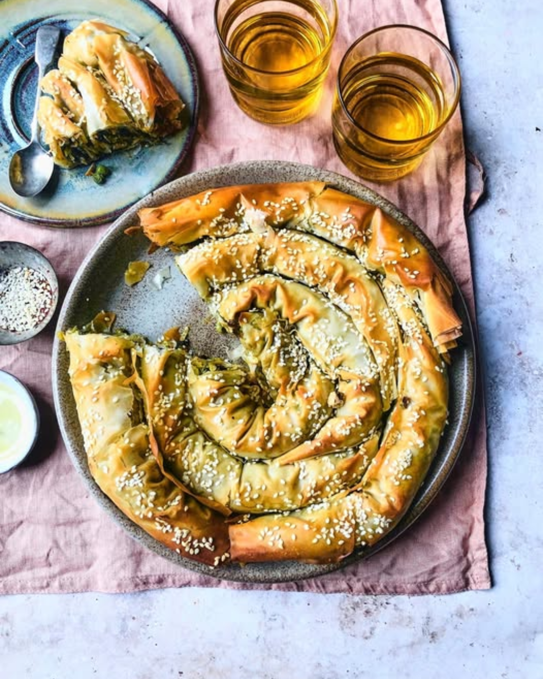 Spring Greens Spanakopita Pie