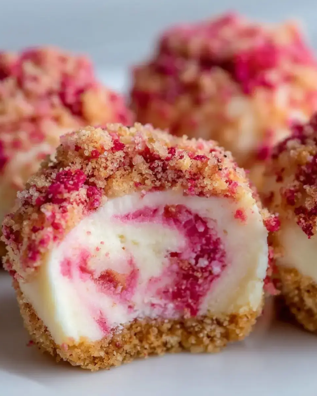 Strawberry Crunch Cheesecake Bites